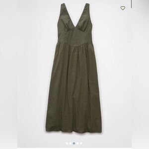 American Eagle Outfitters Corset Olive Dress